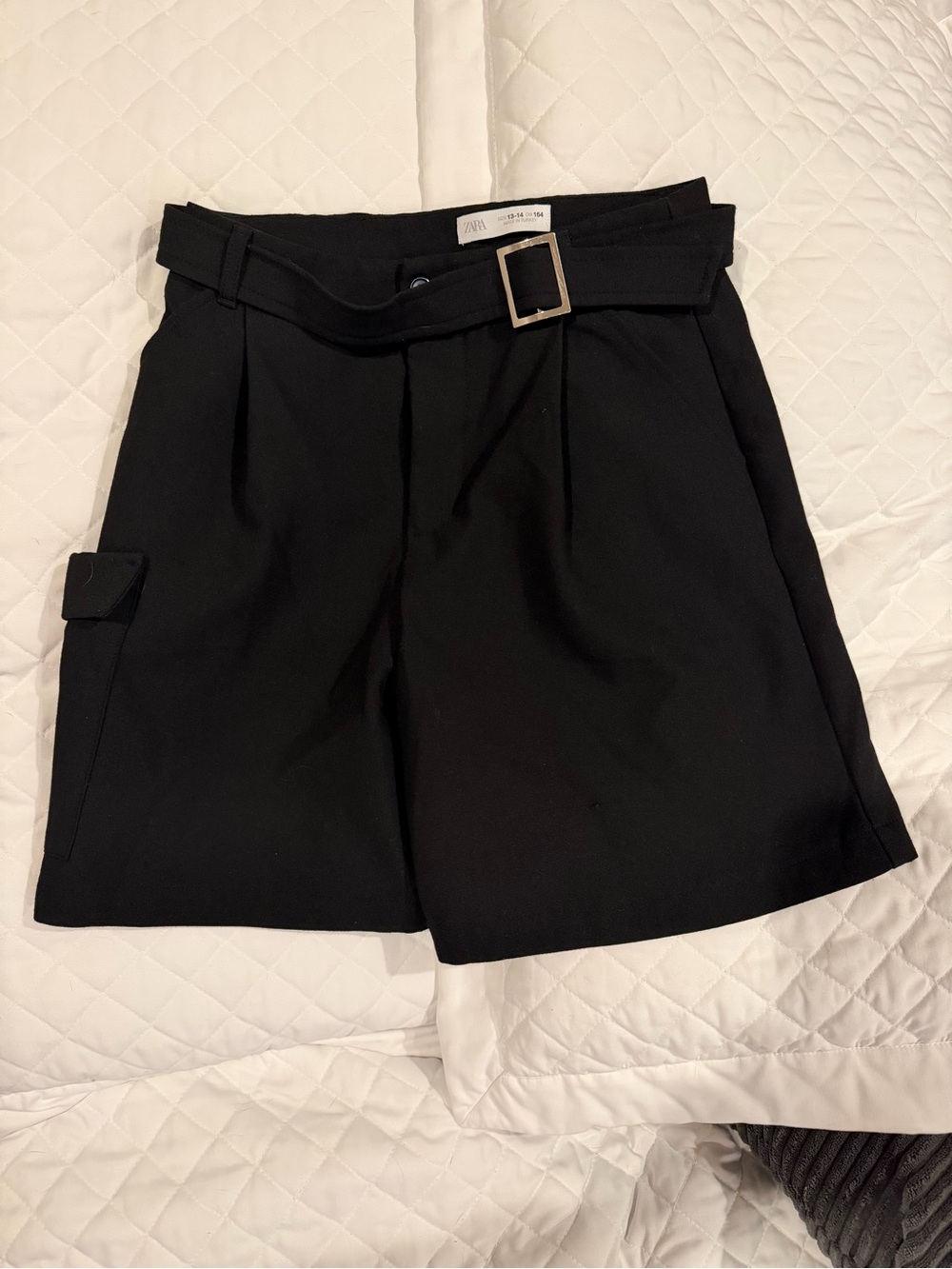 Zara Tailored Belted Black Shorts Size Girls 13/14 | Fits Women’s XS